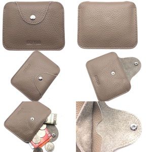 IXYVIA Genuine Leather Coin Purse - Taupe